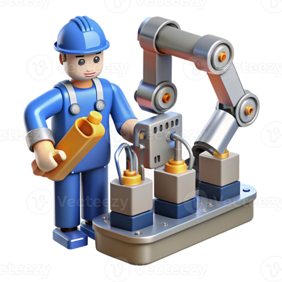 Technician and Robotic Automation System png