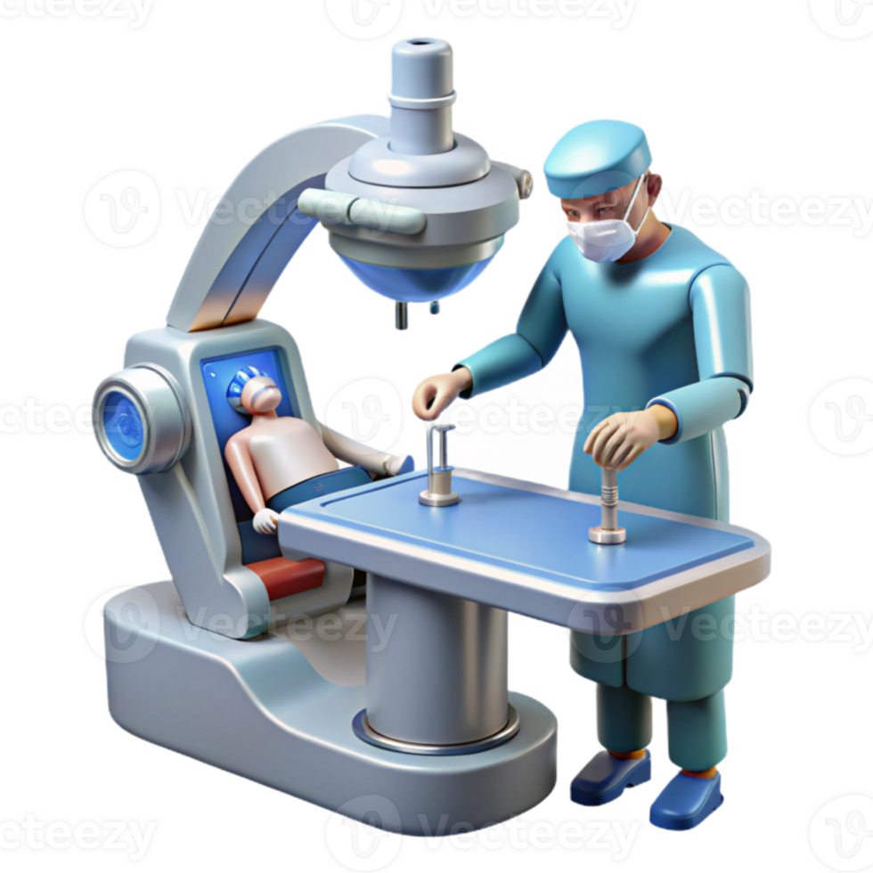 Advanced Medical Operating Table with Robotic Arm png