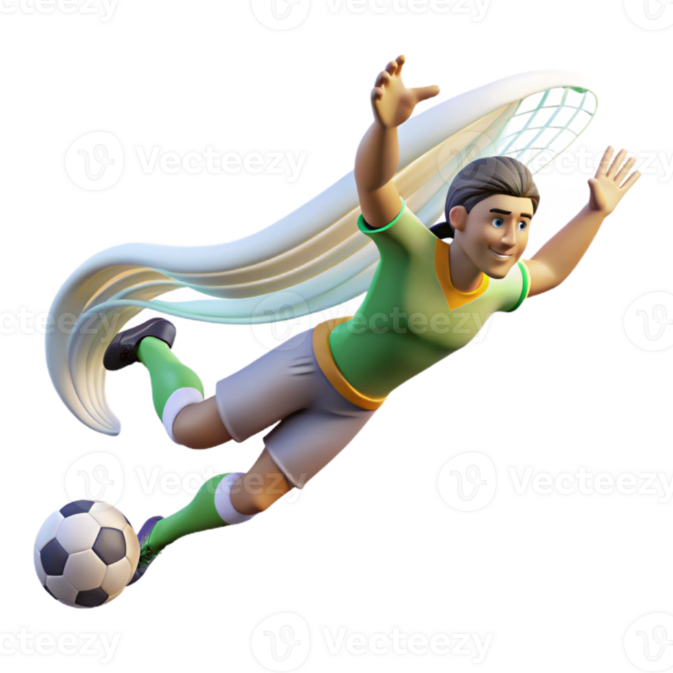 Dynamic Soccer Goalkeeper Dive 3D Animation png