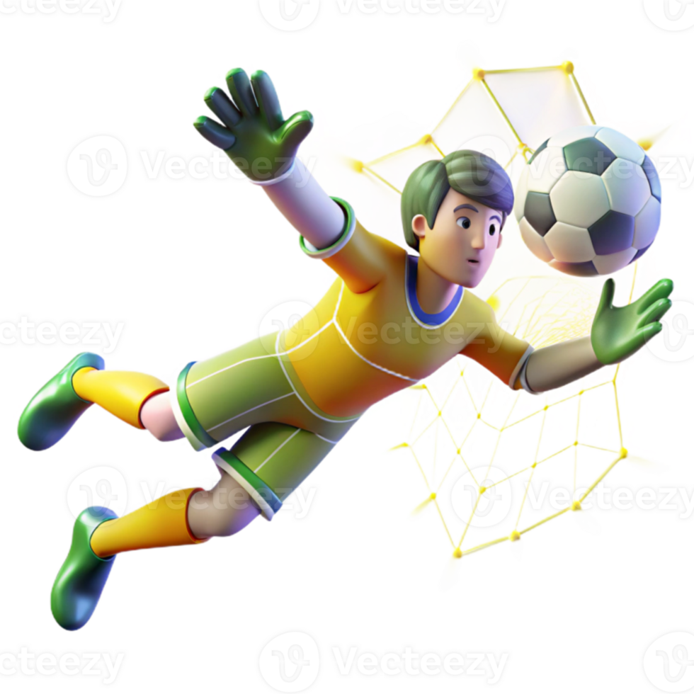 Soccer Goalie 3D Animation Diving Save Action png