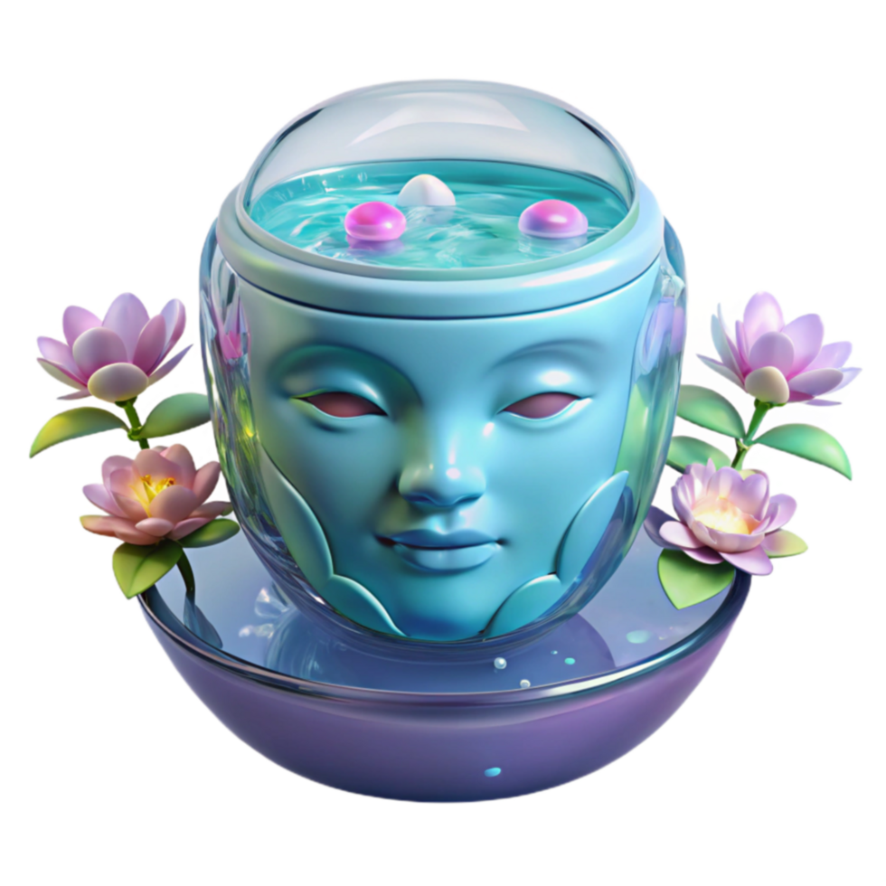 Serene Spa Ritual Tranquil Water Therapy with Floral Accents png