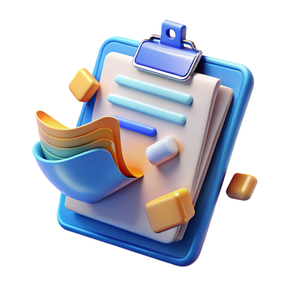Digital Form, Checklist, Document Management System, 3D Render, Workflow, Organization, Productivity, App Icon, Interface Design, Data png