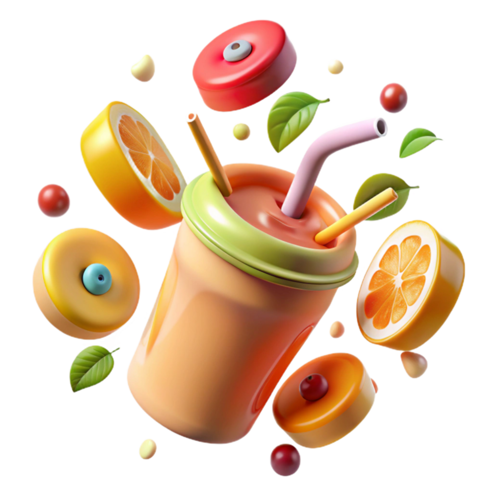 Refreshing Fruit Smoothie A Summer Delight png