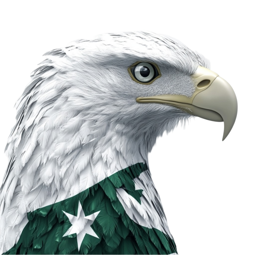Eagle with a Green and White Star on Its Head png