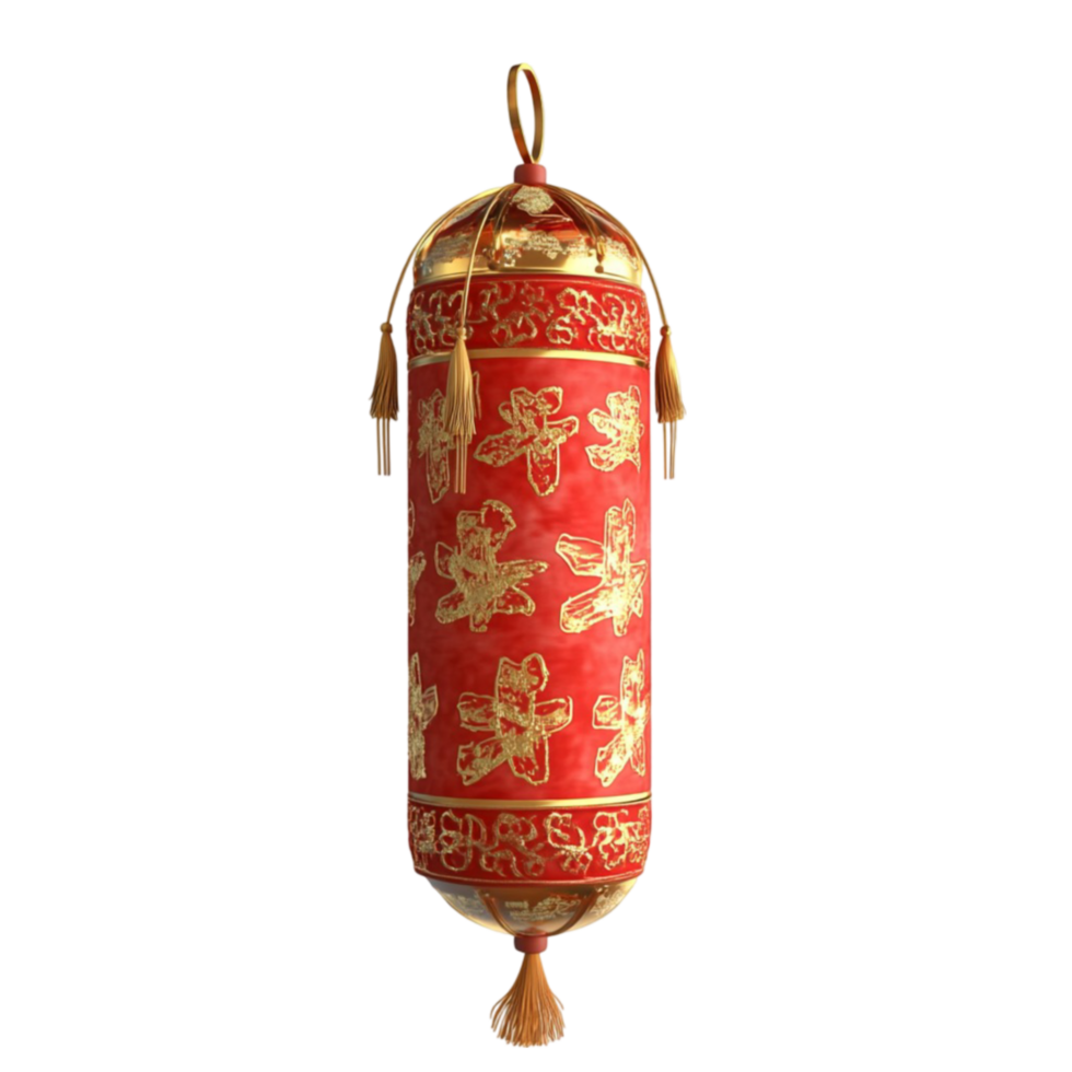 Traditional Lantern with Patterns on Transparent Background png