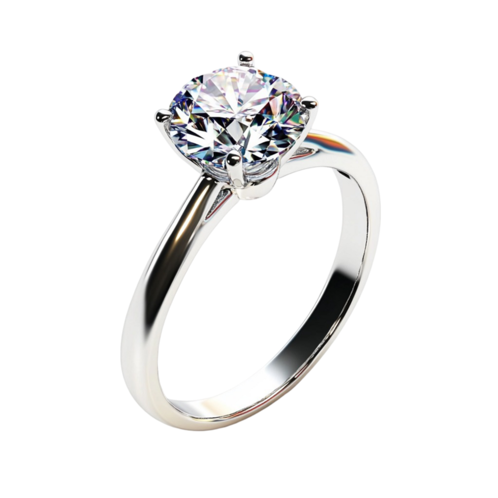 Luxury Engagement Ring with Diamond on Transparent Background png