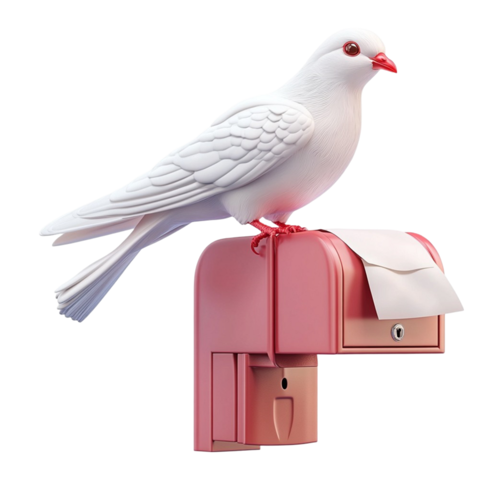 a white dove sitting on top of a mailbox png