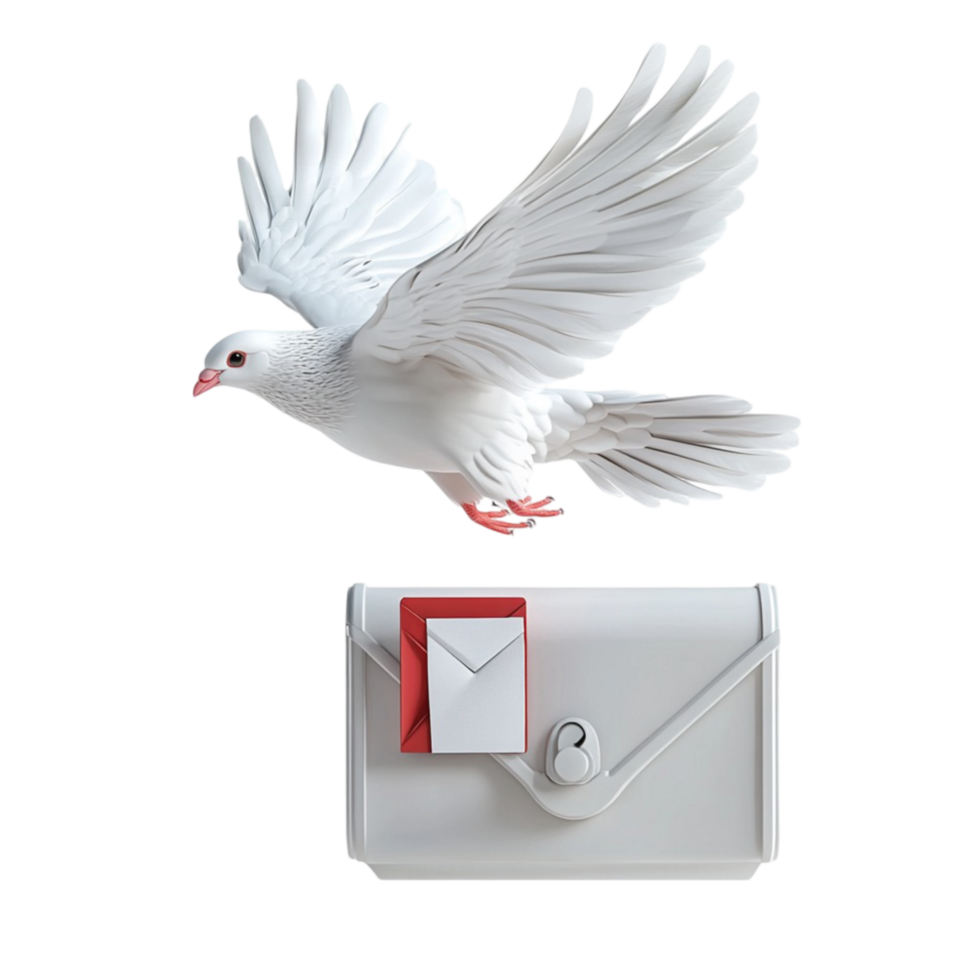 Mailbox with White Dove Transparent Background png