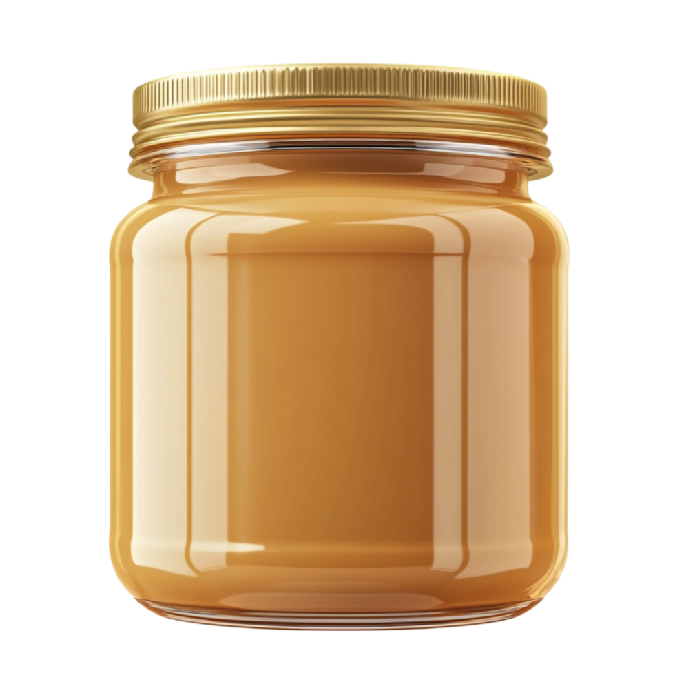 Creamy Peanut Butter Jar on Transparent Background png