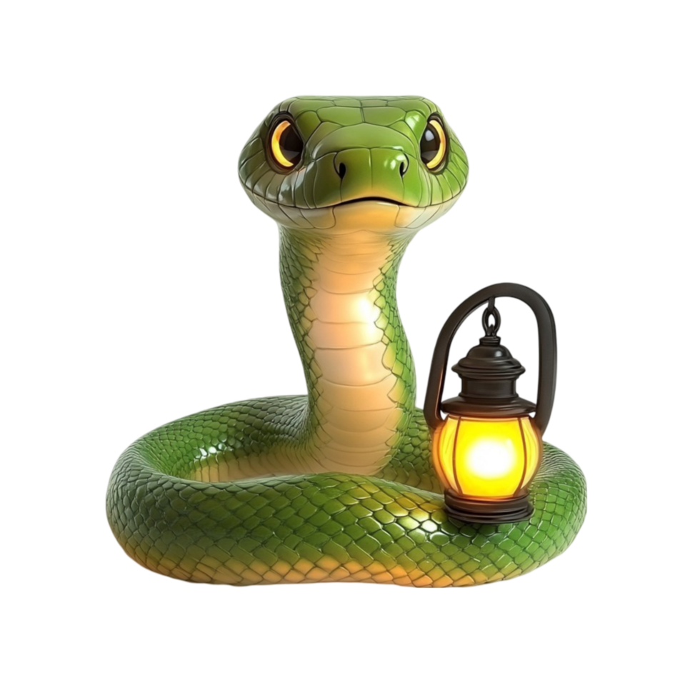 Enchanted Snake and Lantern on a Transparent Background png