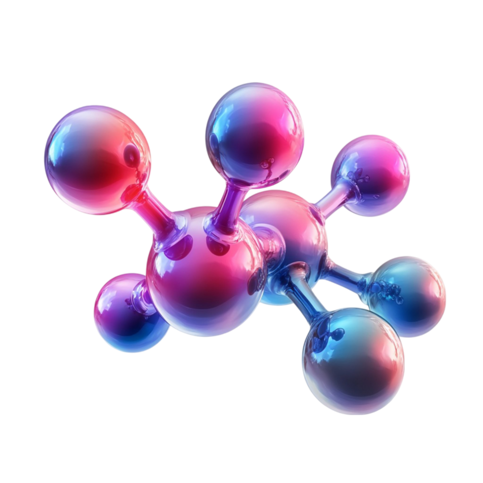 Spherical Molecule on Transparent Background png