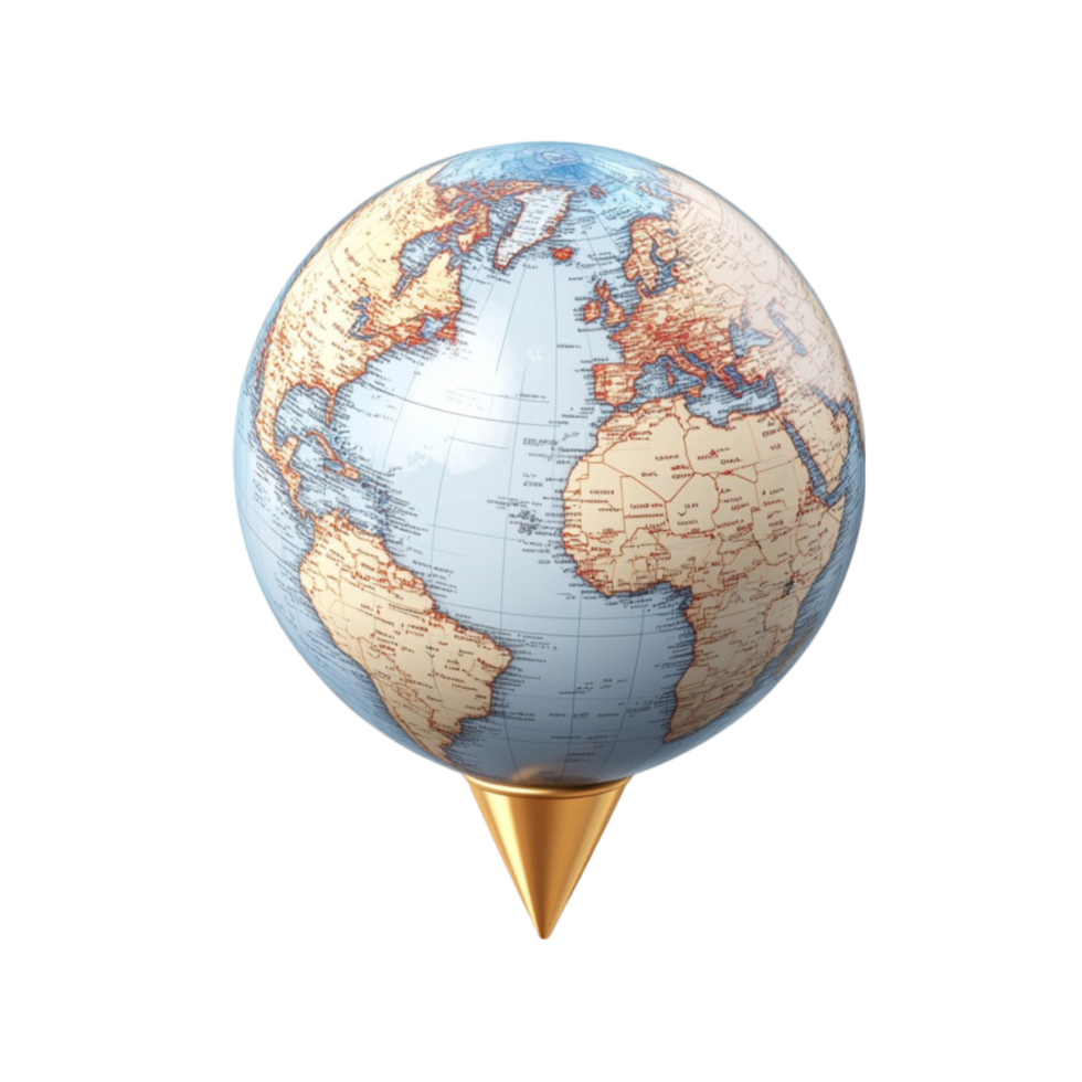 Transparent Background with Globe and Map Pin png