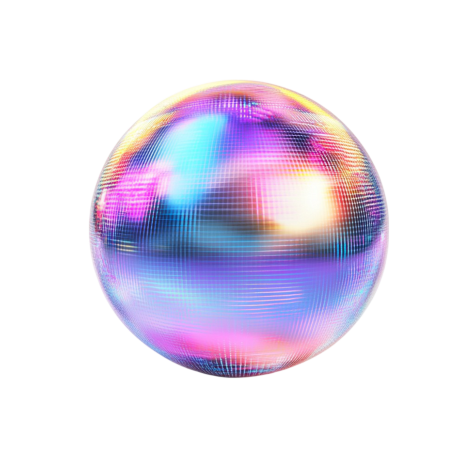 Abstract Colorful Sphere with Polka Dots on Transparent Background png