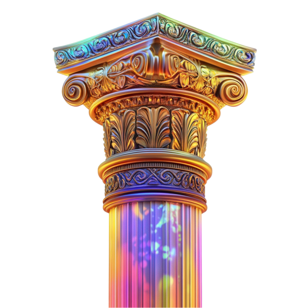Glowing Colorful Pillar with Illuminated EfGlowing Colorful Pillar with Illuminated Effect, Transparent Backgroundfect, Transparent Background png
