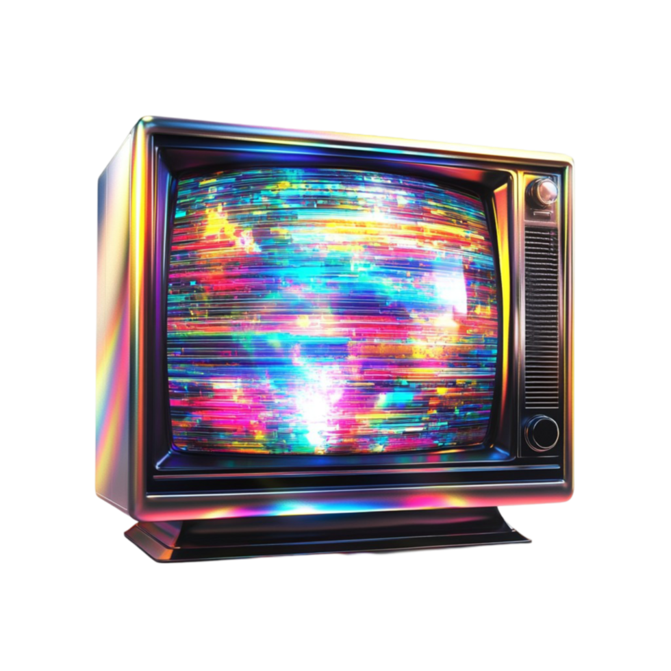 Colorful Lights Television on Transparent Background png
