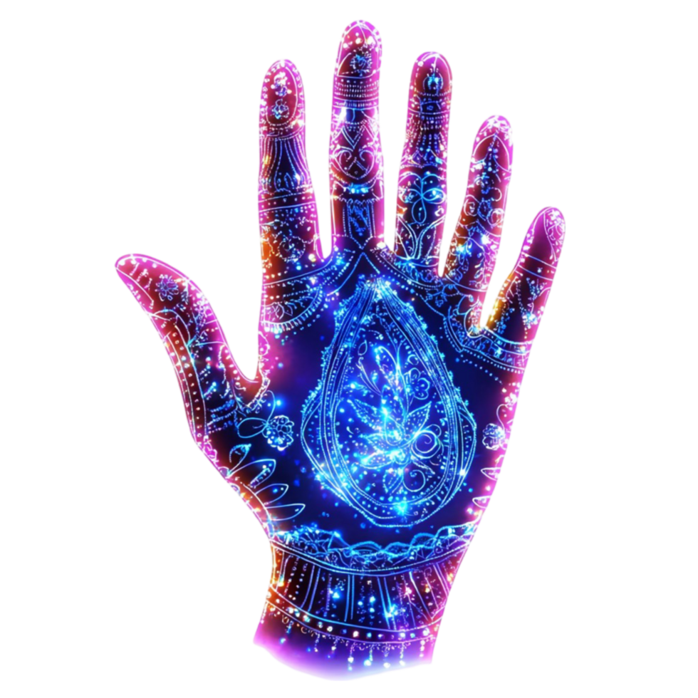 Intricate Hand Patterns on Transparent Background png