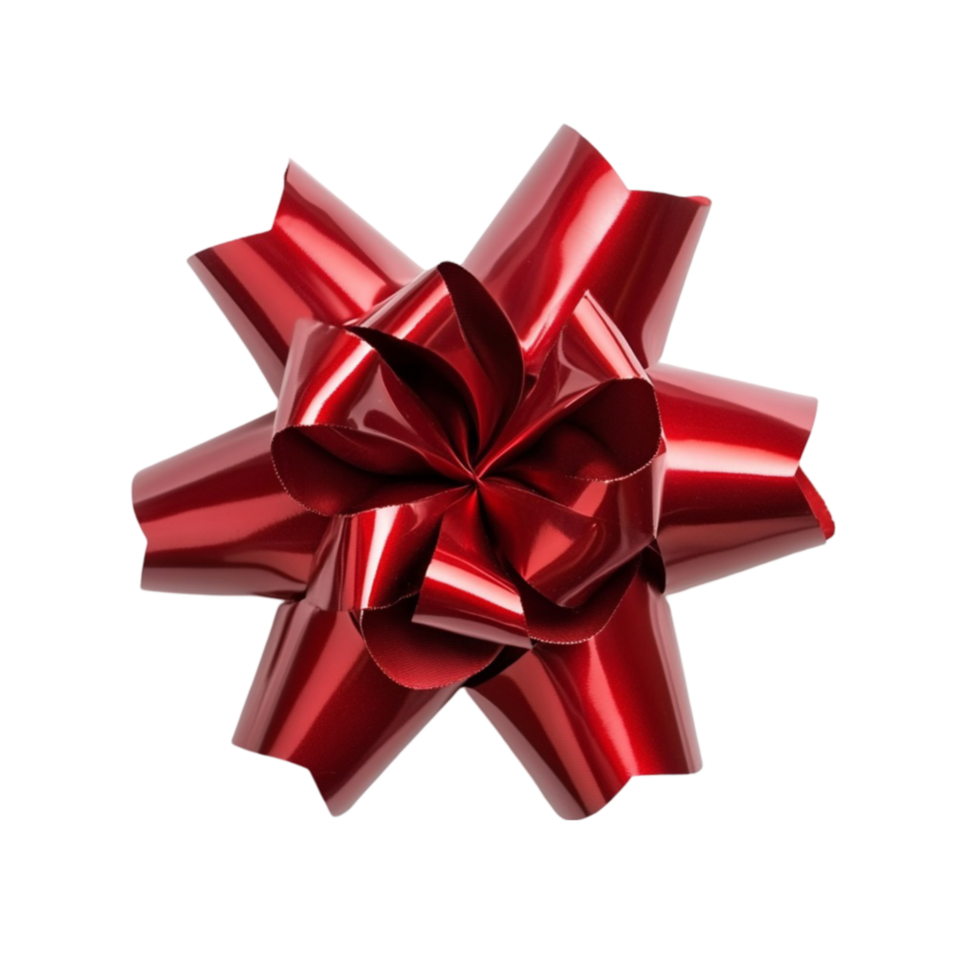 Elegant Red Bow with Silver Details On Transparent Background png