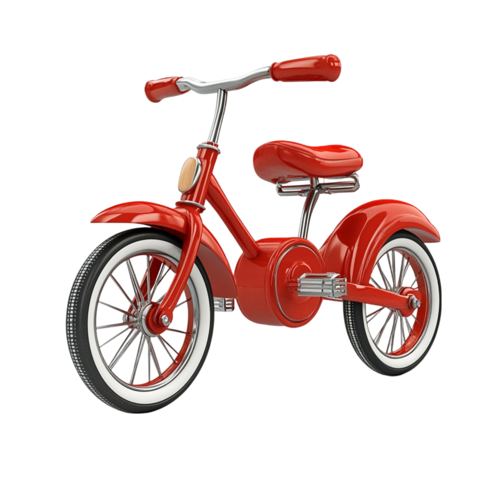 A red tricycle is shown on a black background png