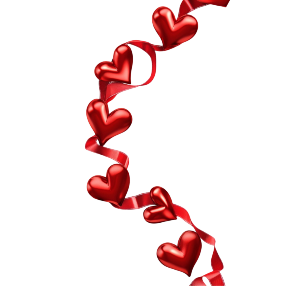 Valentine's Day Red Hearts On Transparent Background png