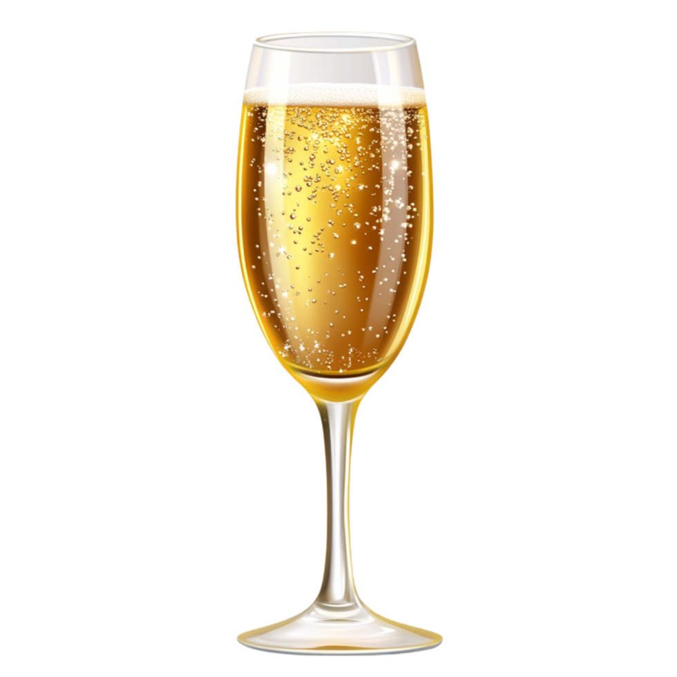 A glass of champagne on a transparent background png