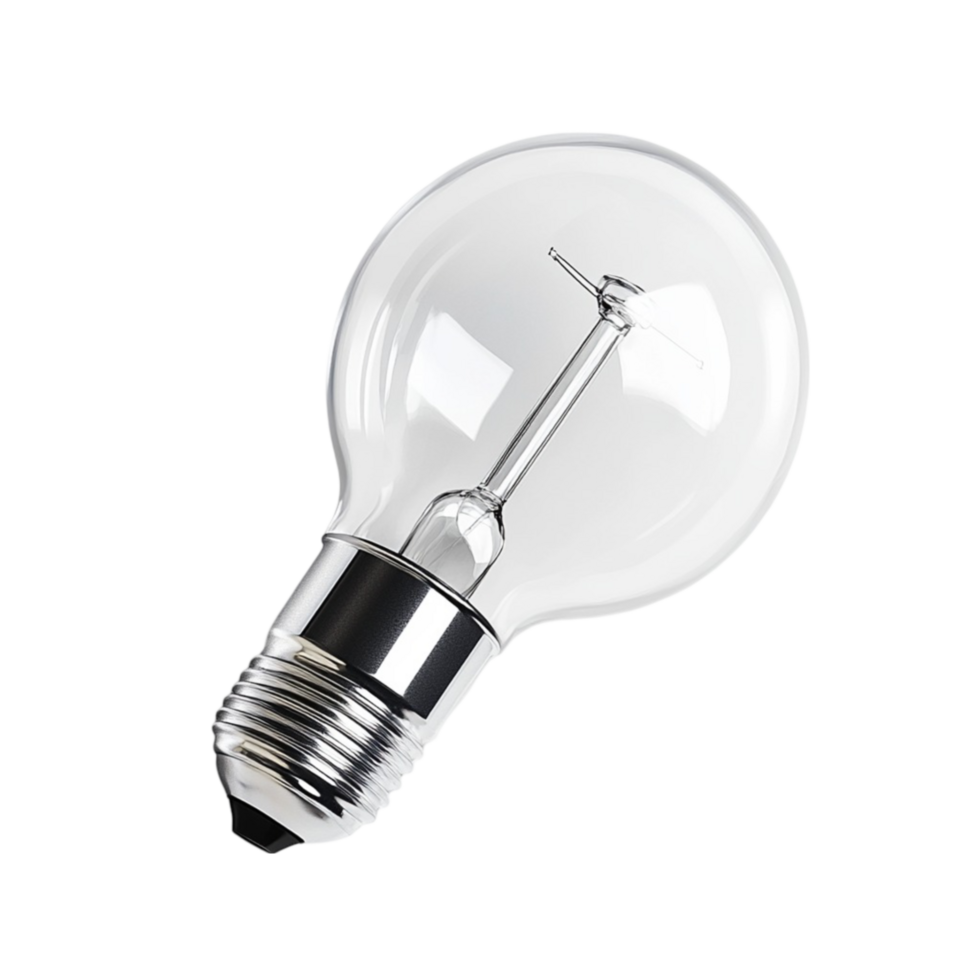 A light bulb is shown on a black background png