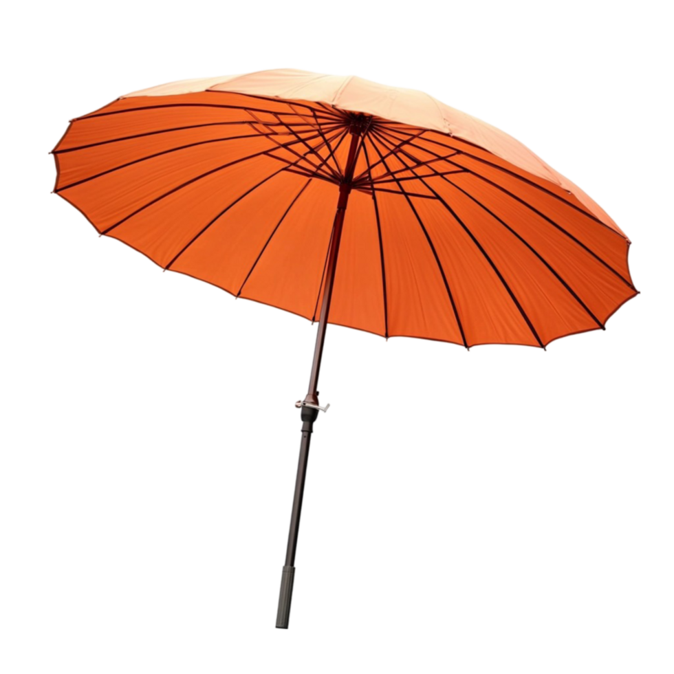 An orange umbrella with a black handle png
