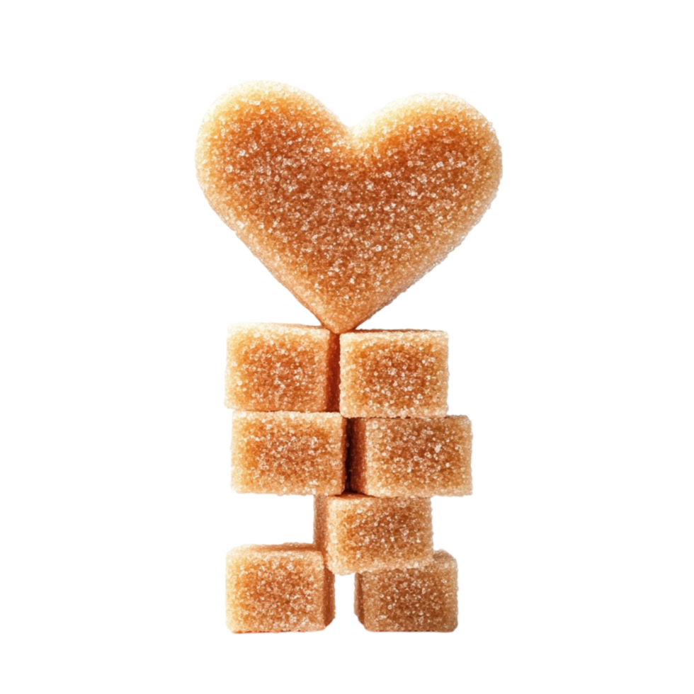 A heart shaped sugar cube on top of a stack of cubes png