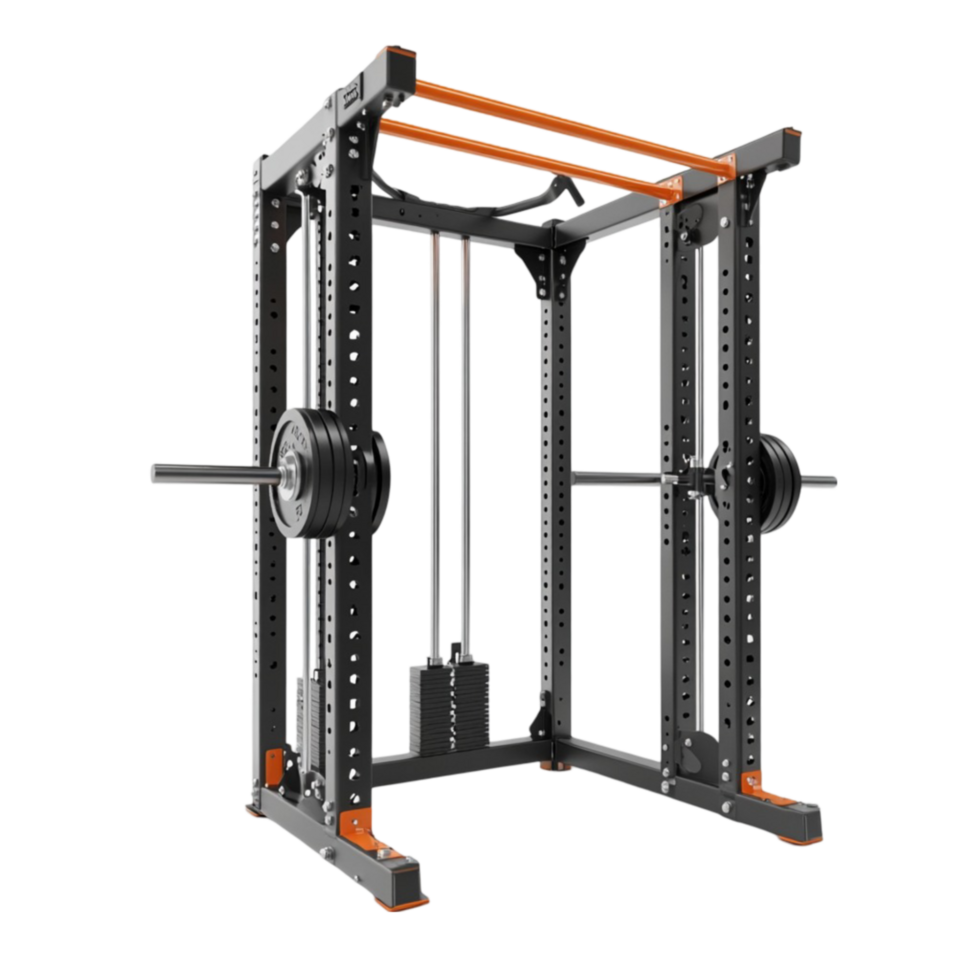 The power rack with an orange bar png