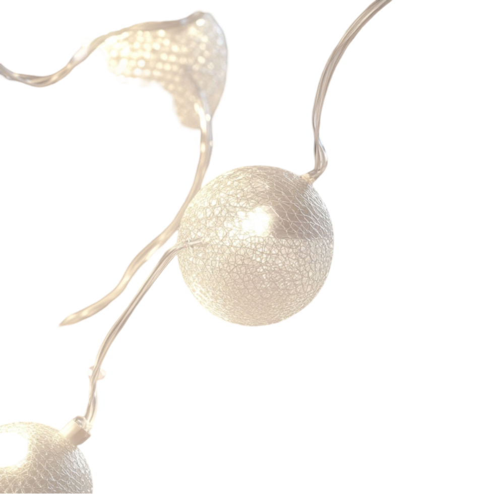 Minimal White Spheres String on Transparent Background png