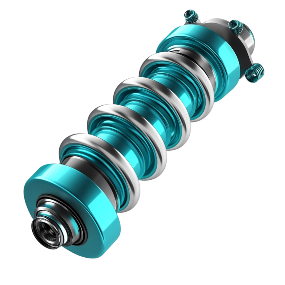 3D Shock Absorber Design on Transparent Background png