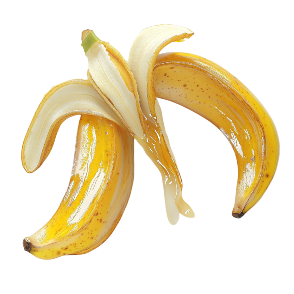 A banana that has been peeled on Transparent Background png