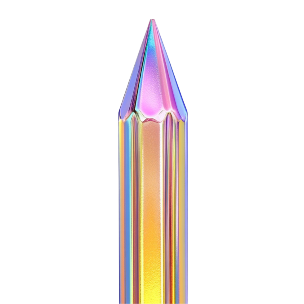 A rainbow colored pencil with a sharp tip on Transparent Background png