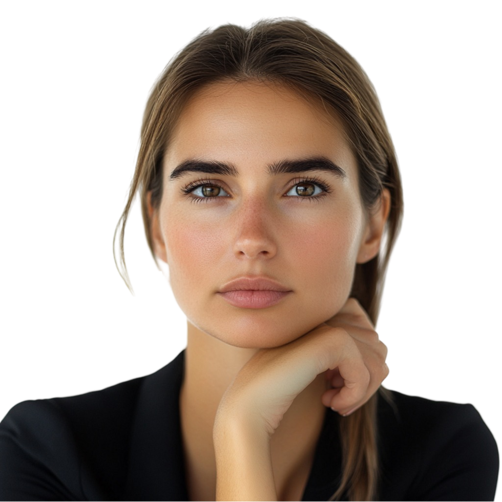 Stylish Woman Wearing Black Suit and Shirt On Transparent Background png