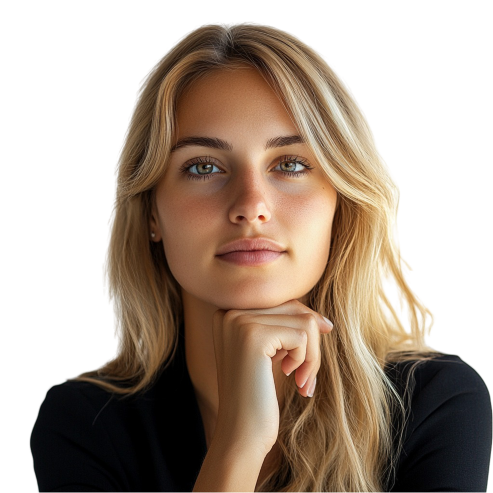 Professional Woman in Black Attire On Transparent Background png