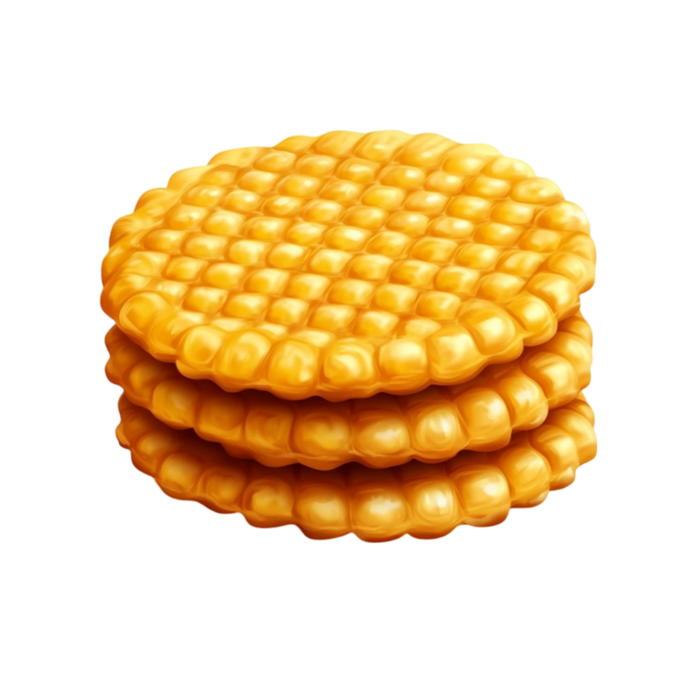 Sweet Corn Waffle Cookie Pack on Transparent Background png