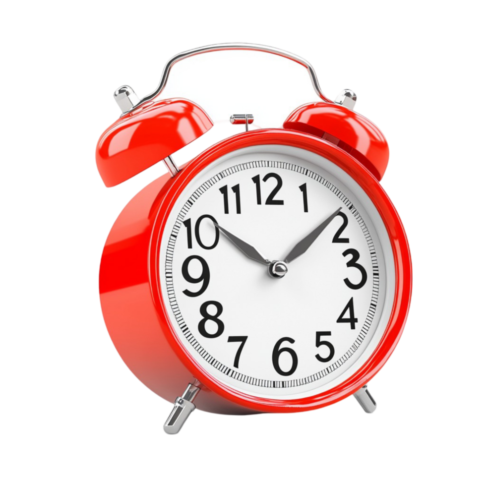 Classic Red Alarm Clock Graphic On Transparent Background png