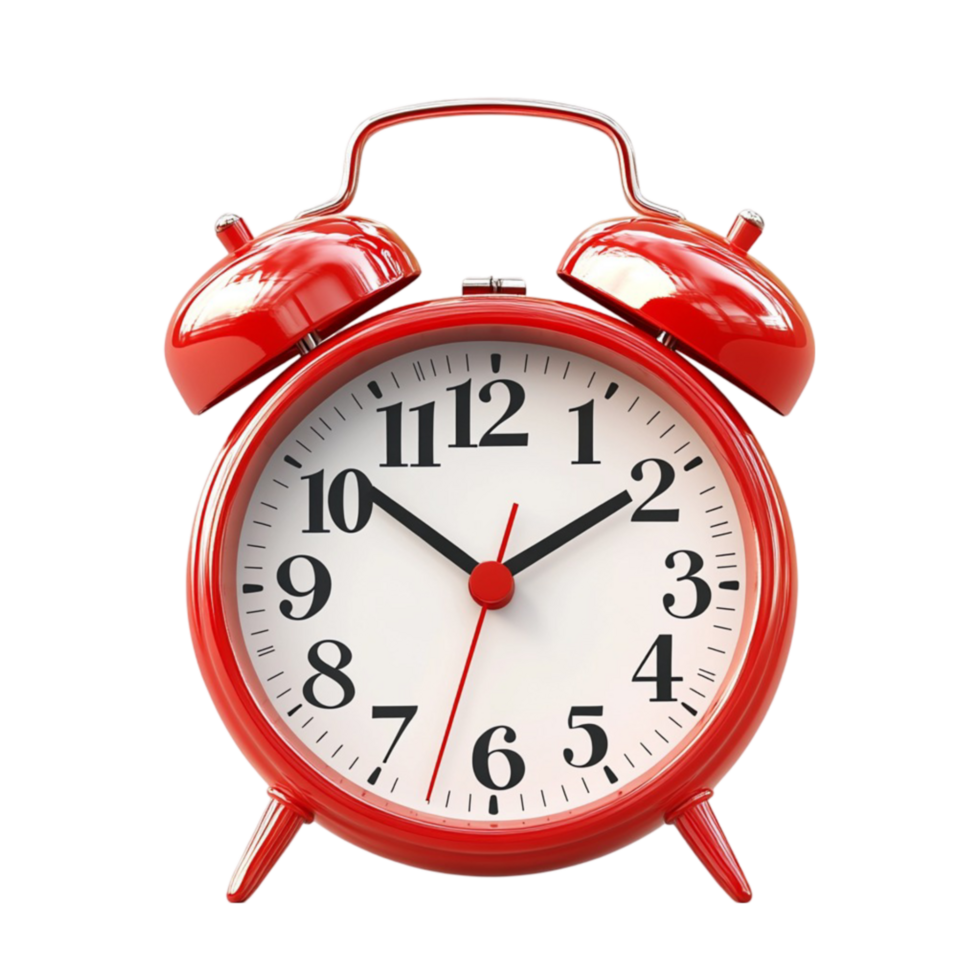 Red Alarm Clock Illustration On Transparent Background png