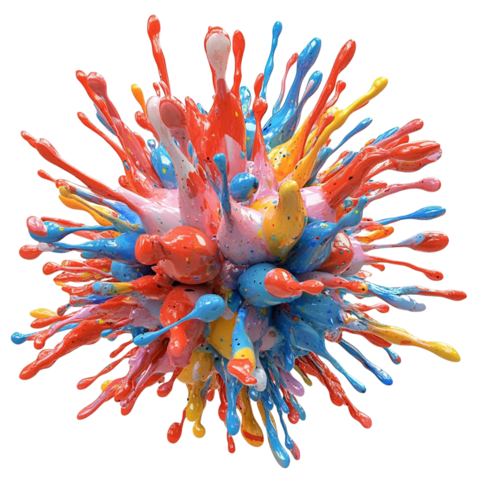 Vibrant Paint Splatter on Transparent Background png