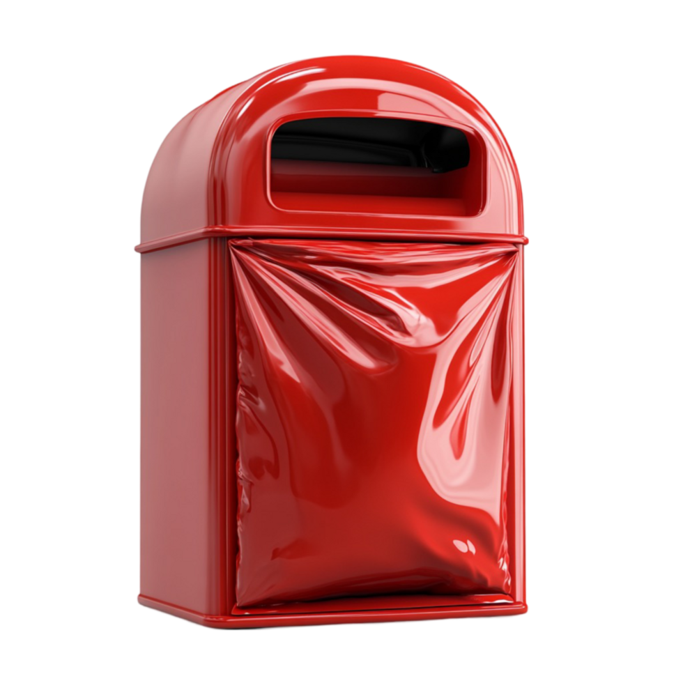 Red Trash Can Isolated On Transparent Background png