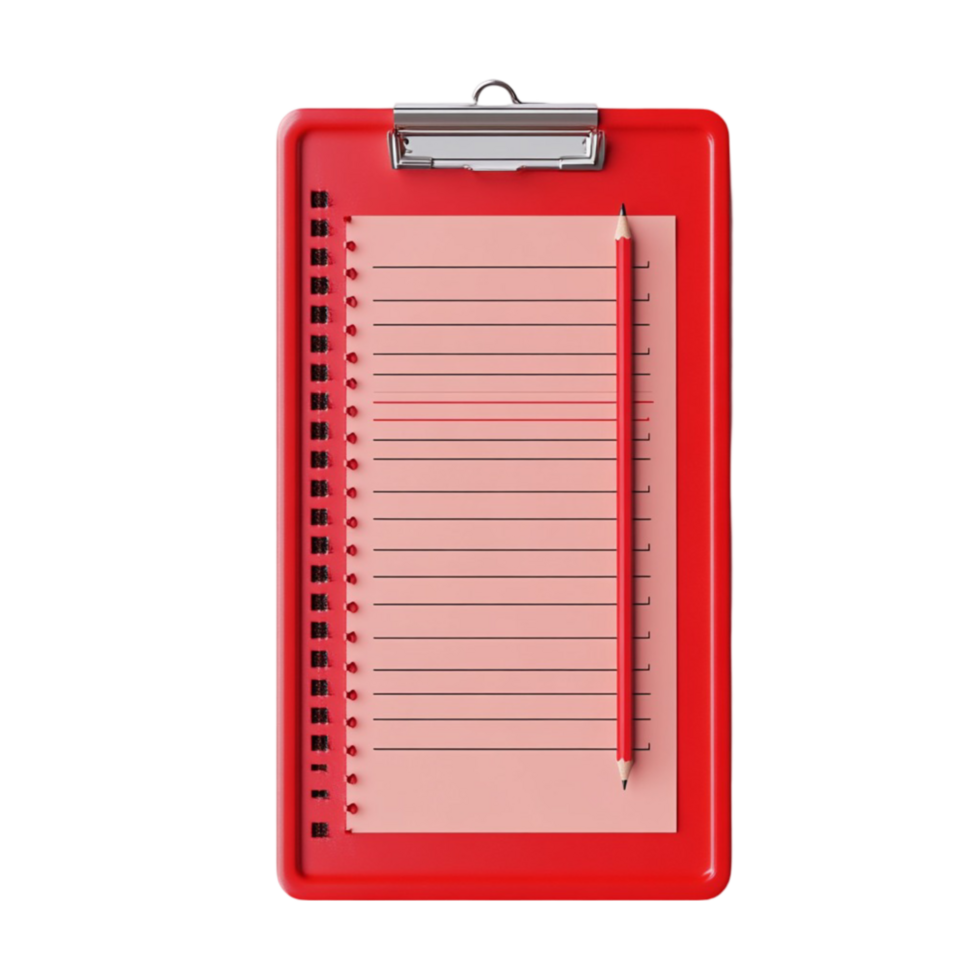 Professional Clipboard with Pen and Checklist On Transparent Background png