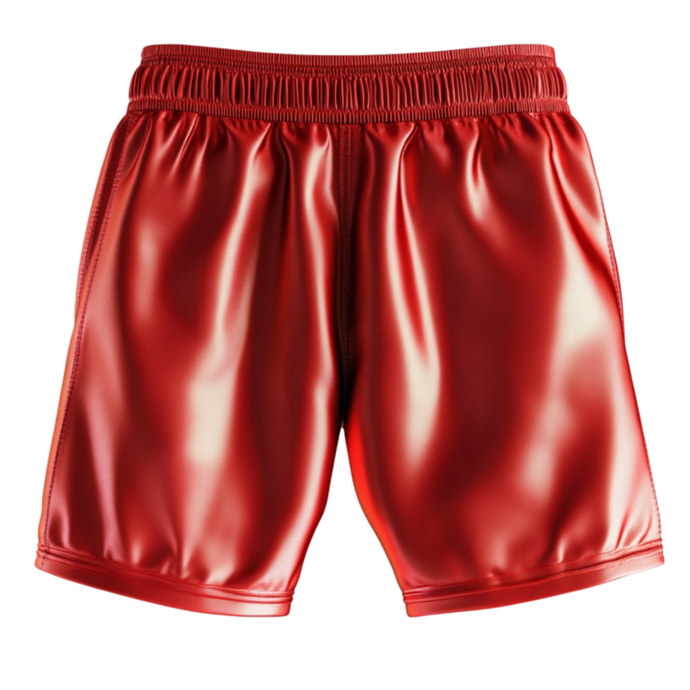 Red Shorts with Elastic Waistband On Transparent Background png