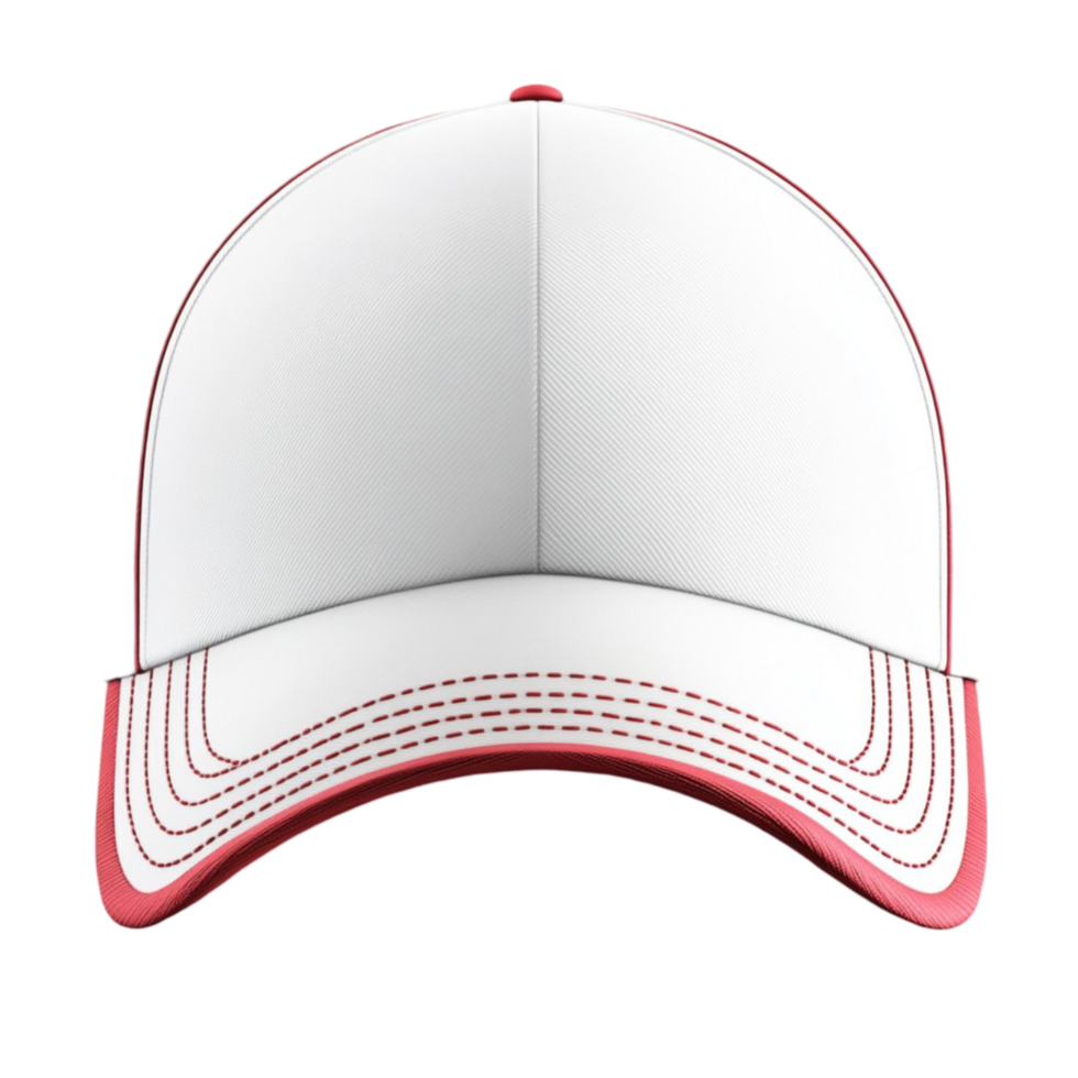 White and Red Trim Cap On Transparent Background png