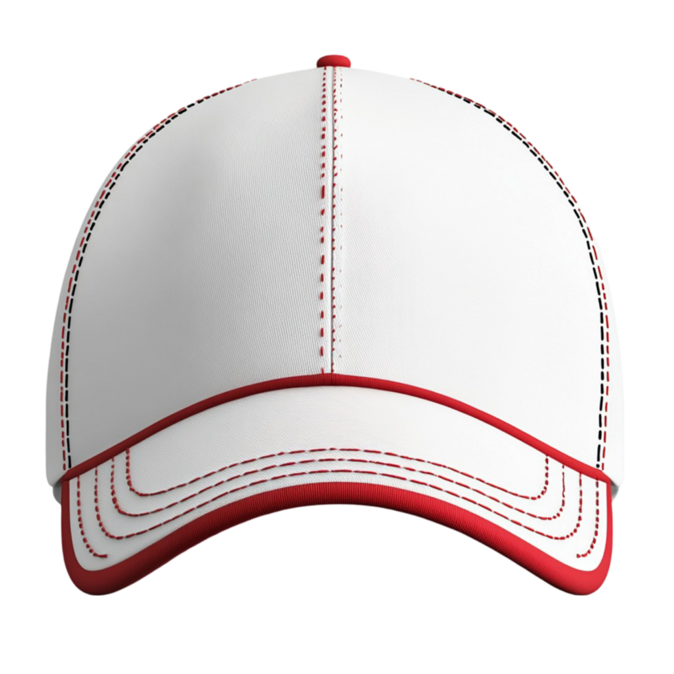 Red and White Baseball Cap On Transparent Background png
