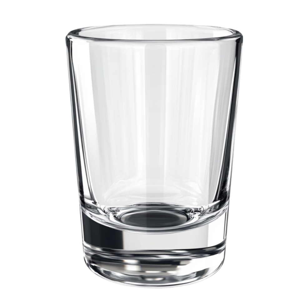 Elegant Clear Glass with White Rim on Transparent Background png
