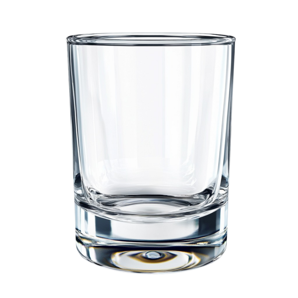 Minimalist Clear Glass with White Rim on Transparent Background png