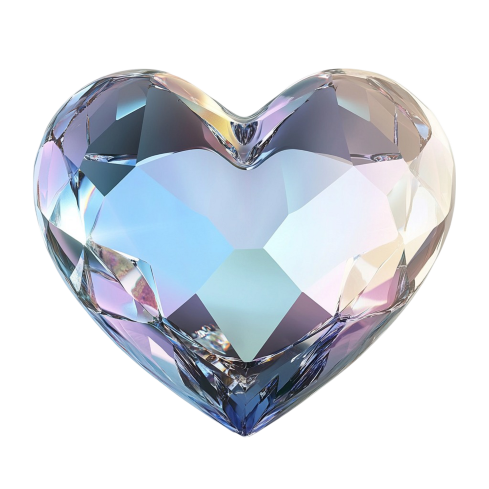 Sparkling Heart Shaped Diamond On Transparent Background png