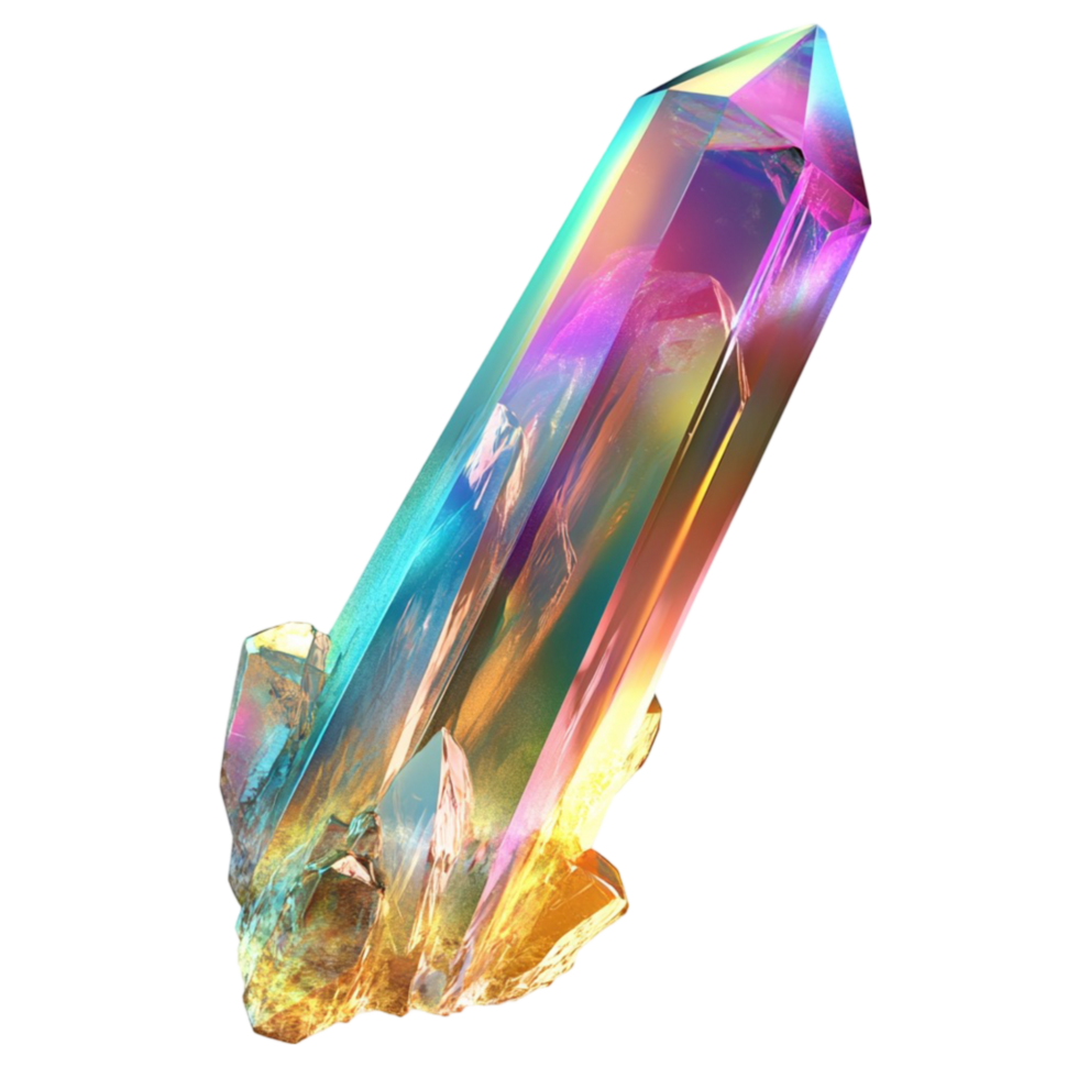 A Colorful Crystal Prism on Transparent Background png