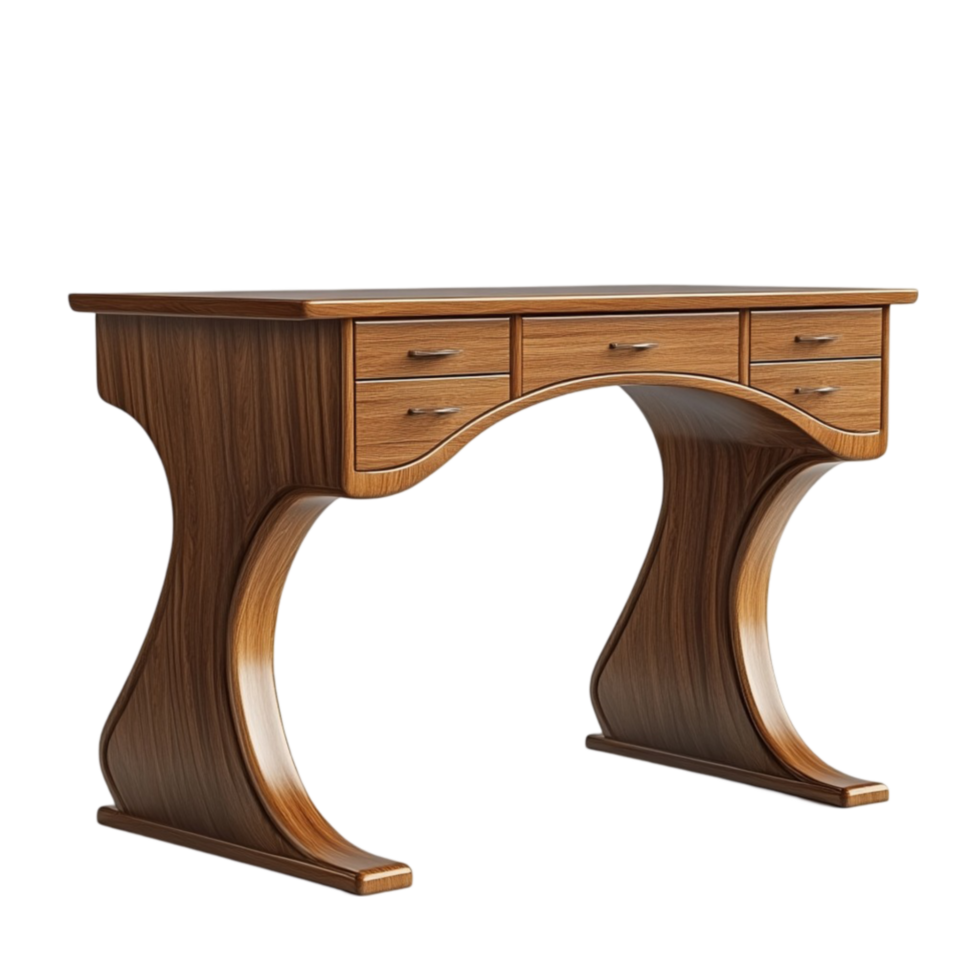 A desk with three drawers and a curved top png