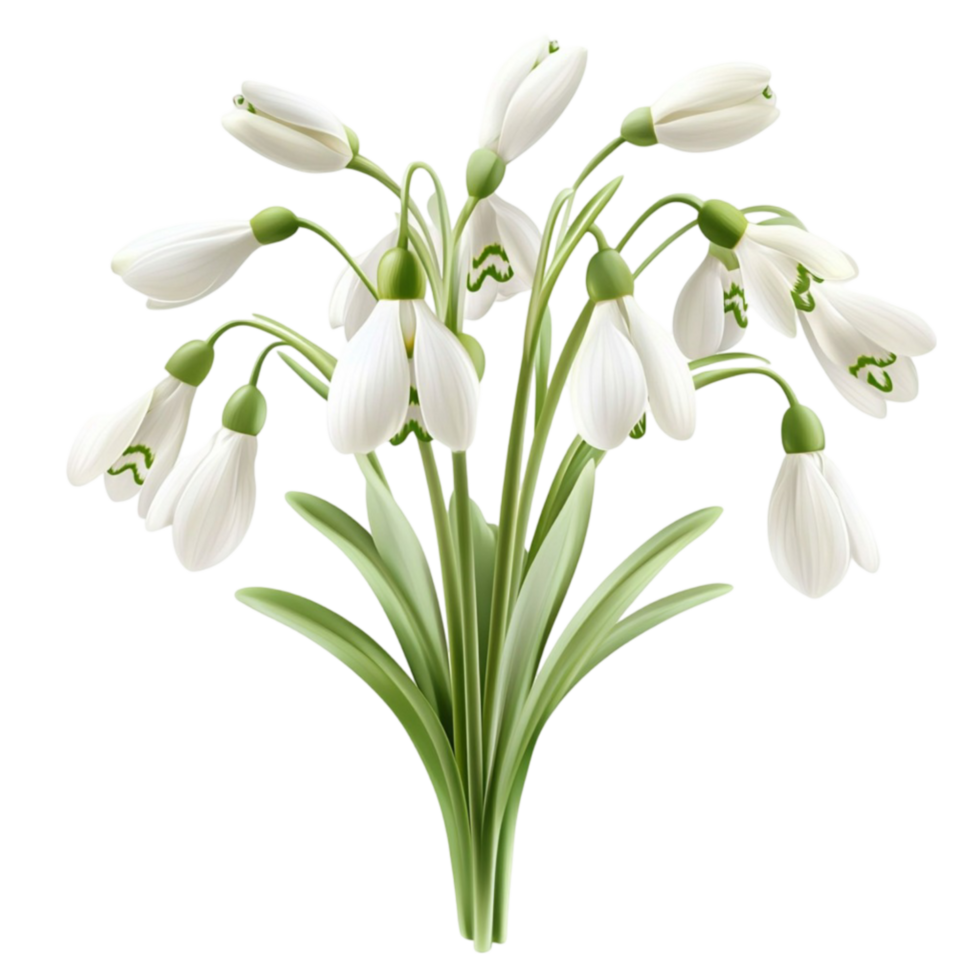 A bouquet of snowdrops background png