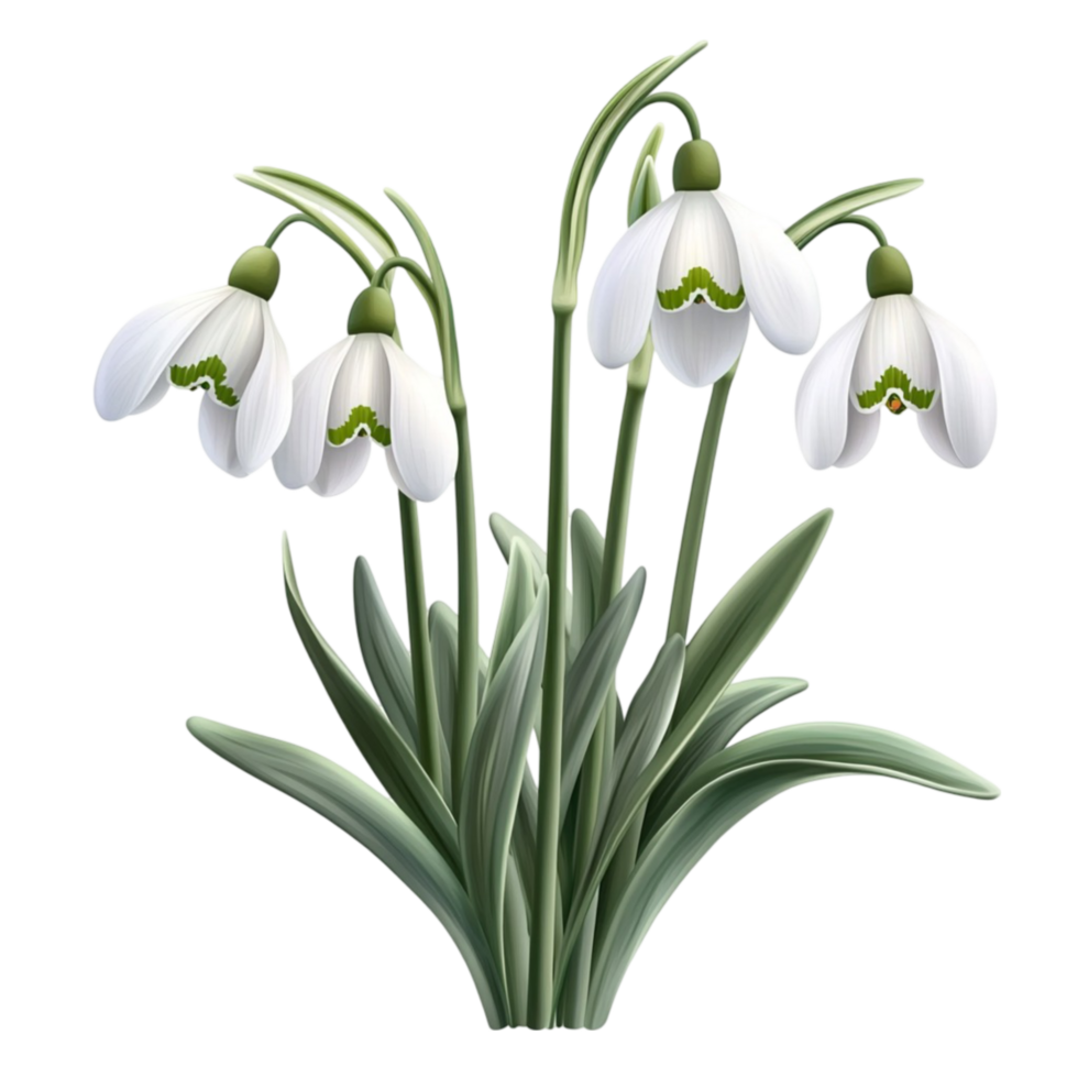 A bunch of snowdrops on a black background png